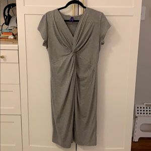 Seraphine grey maternity knot dress